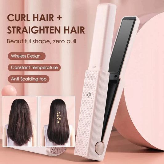 Cordless Hair Straightener – 30-Second Fast Heating, Ceramic Frizz-Free Styling & Travel-Ready Design for Salon-Perfect Shine"