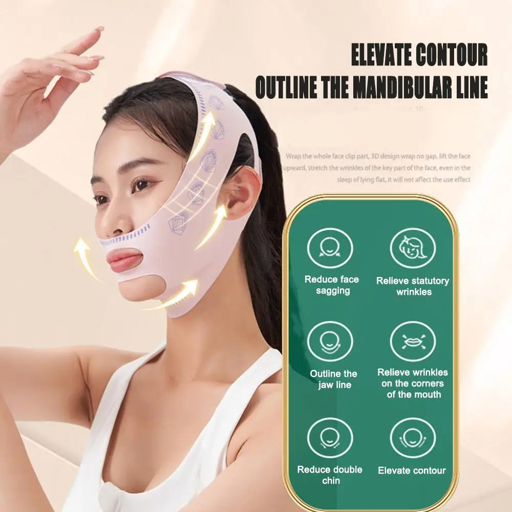 Chin Cheek Slimming Bandage V Shaper – Non-Invasive V-Line Lifting Mask for Sculpted Jawline &amp; Youthful Contours