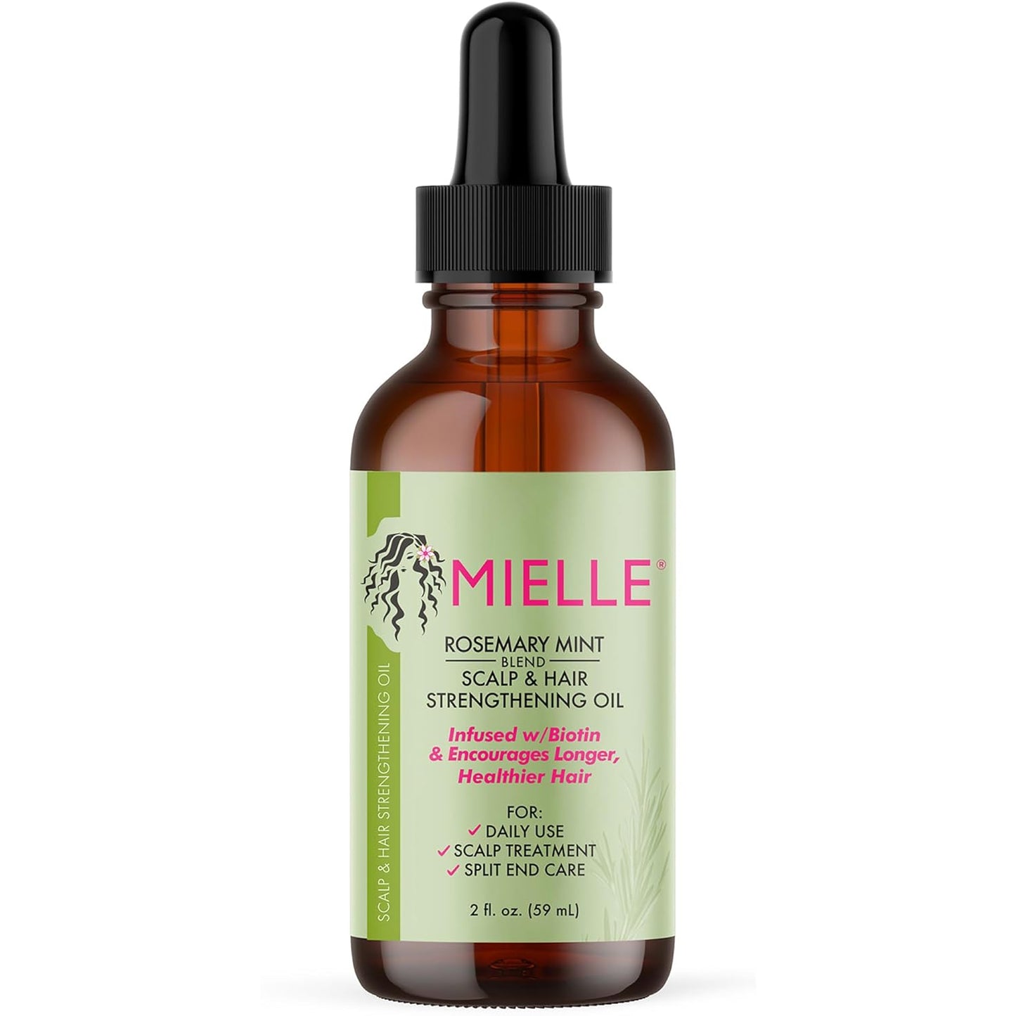 Mielle Organics Rosemary Mint Organic Hair Growth Oil – Scalp & Hair Strengthening Treatment with Biotin, Natural Nourishment for Thicker, Healthier Hair