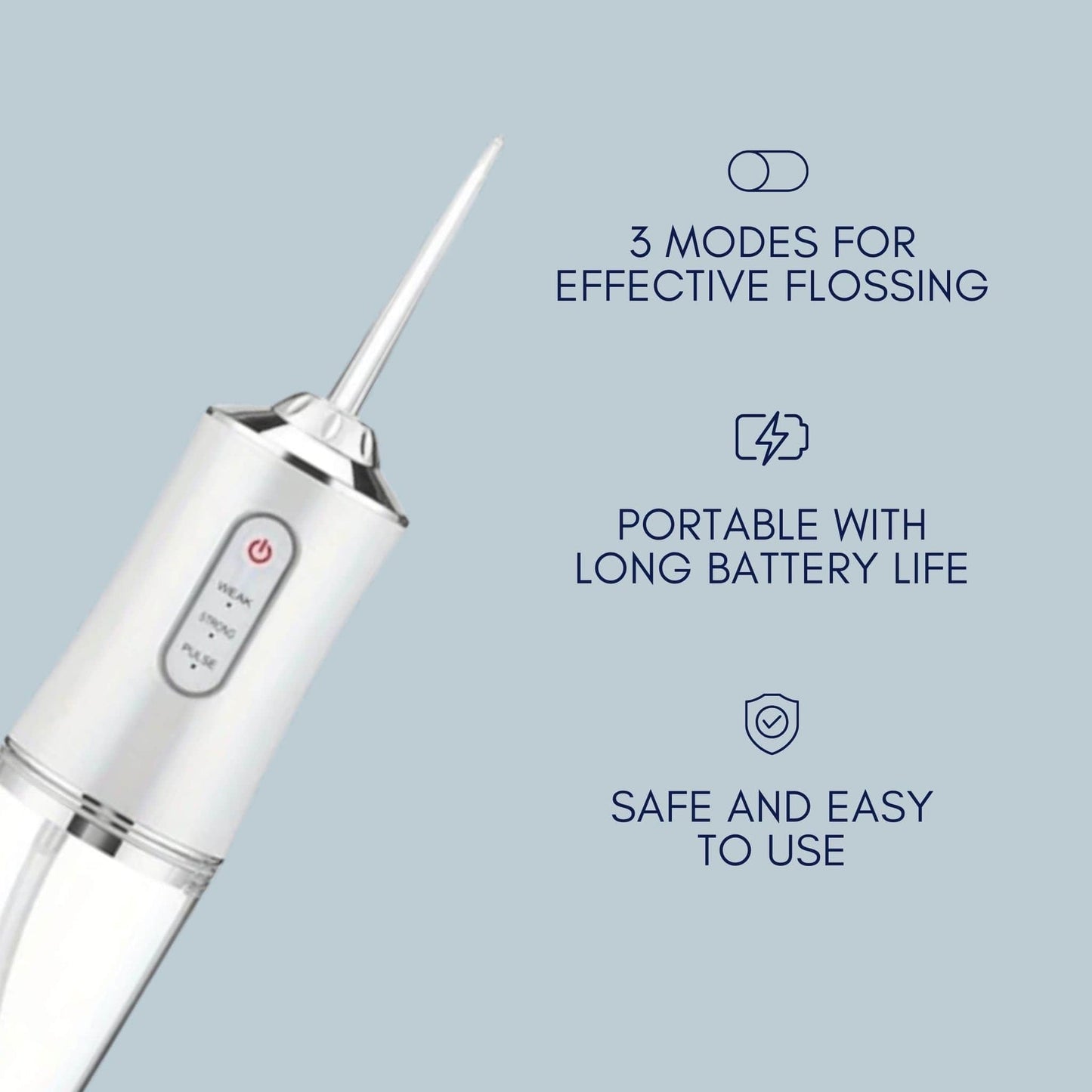 Flosswave Professional Cordless Water Flosser – Rechargeable Oral Irrigator for Deep Plaque Removal & Gum Care | 3 Pressure Modes, ADA Accepted, 300mL Tank, Quiet & Travel-Friendly (Includes 4 Tips)