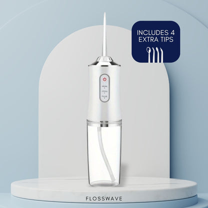 Flosswave Professional Cordless Water Flosser – Rechargeable Oral Irrigator for Deep Plaque Removal & Gum Care | 3 Pressure Modes, ADA Accepted, 300mL Tank, Quiet & Travel-Friendly (Includes 4 Tips)